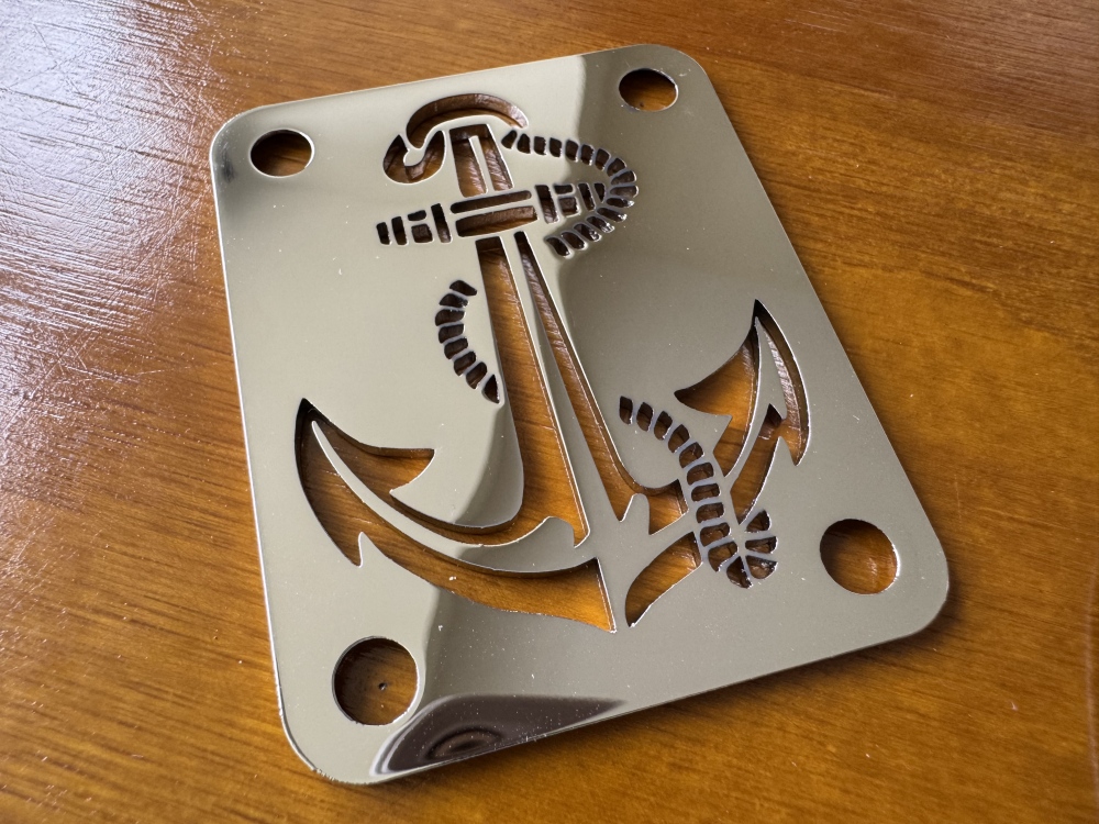 SHIP FROM CHINA !! Custom Made !! ANCHOR Neck Plate With 4Pcs Screws For Your Guitar or Bass - Golden & Chrome