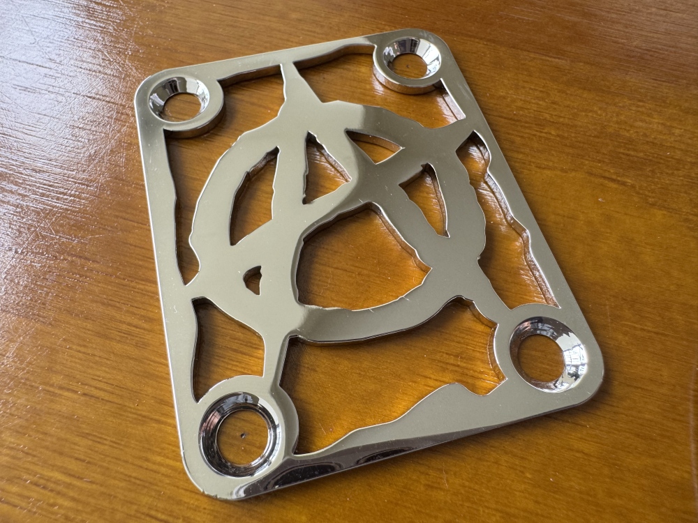 SHIP FROM CHINA !! Custom Made !! ANARCHY Neck Plate With 4Pcs Screws For Your Guitar or Bass - Golden & Chrome