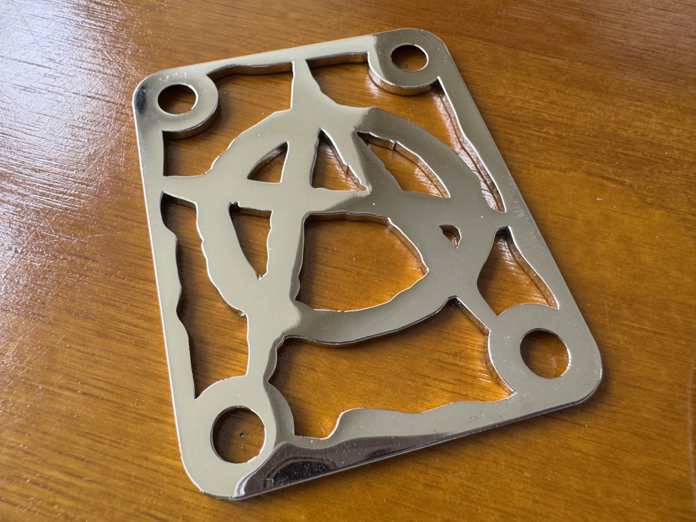 SHIP FROM CHINA !! Custom Made !! ANARCHY Neck Plate With 4Pcs Screws For Your Guitar or Bass - Golden & Chrome