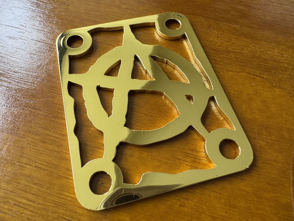 SHIP FROM CHINA !! Custom Made !! ANARCHY Neck Plate With 4Pcs Screws For Your Guitar or Bass - Golden & Chrome