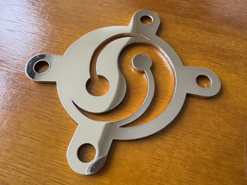 SHIP FROM CHINA !! Custom Made !! Yin-Yang Neck Plate With 4Pcs Screws For Your Guitar or Bass - Golden & Chrome