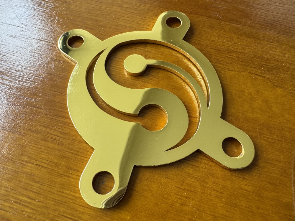 SHIP FROM CHINA !! Custom Made !! Yin-Yang Neck Plate With 4Pcs Screws For Your Guitar or Bass - Golden & Chrome