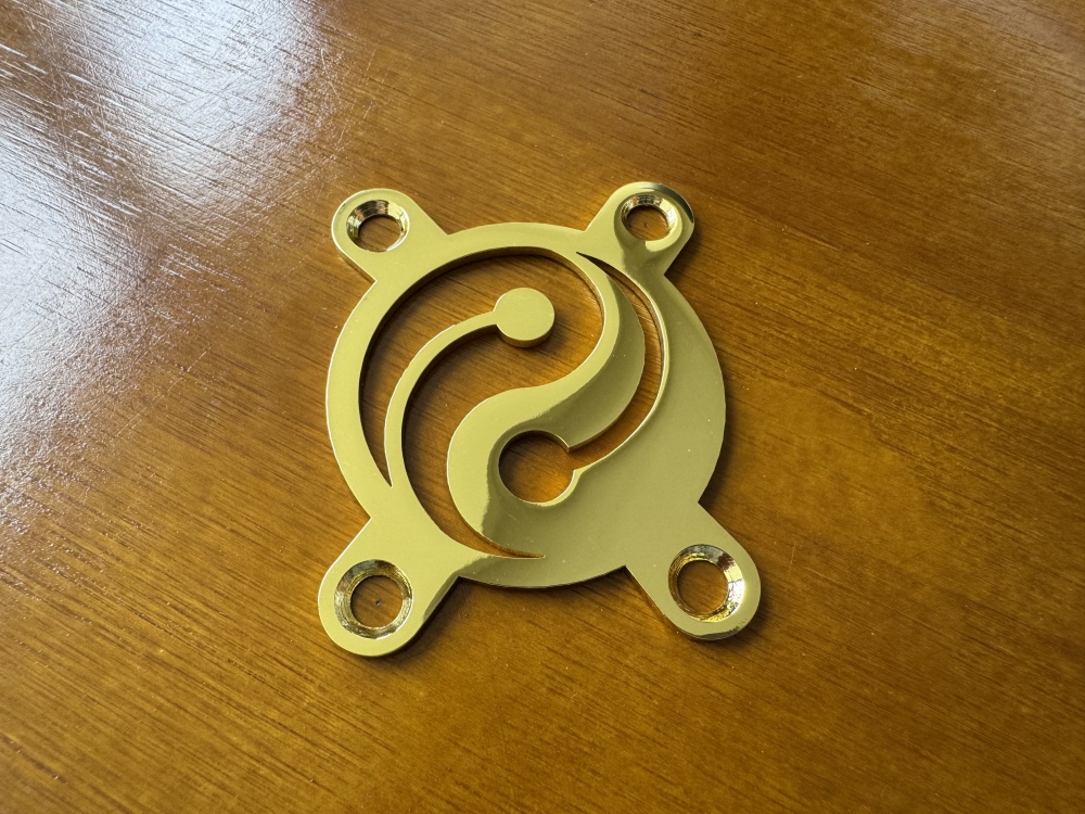 SHIP FROM CHINA !! Custom Made !! Yin-Yang Neck Plate With 4Pcs Screws For Your Guitar or Bass - Golden & Chrome