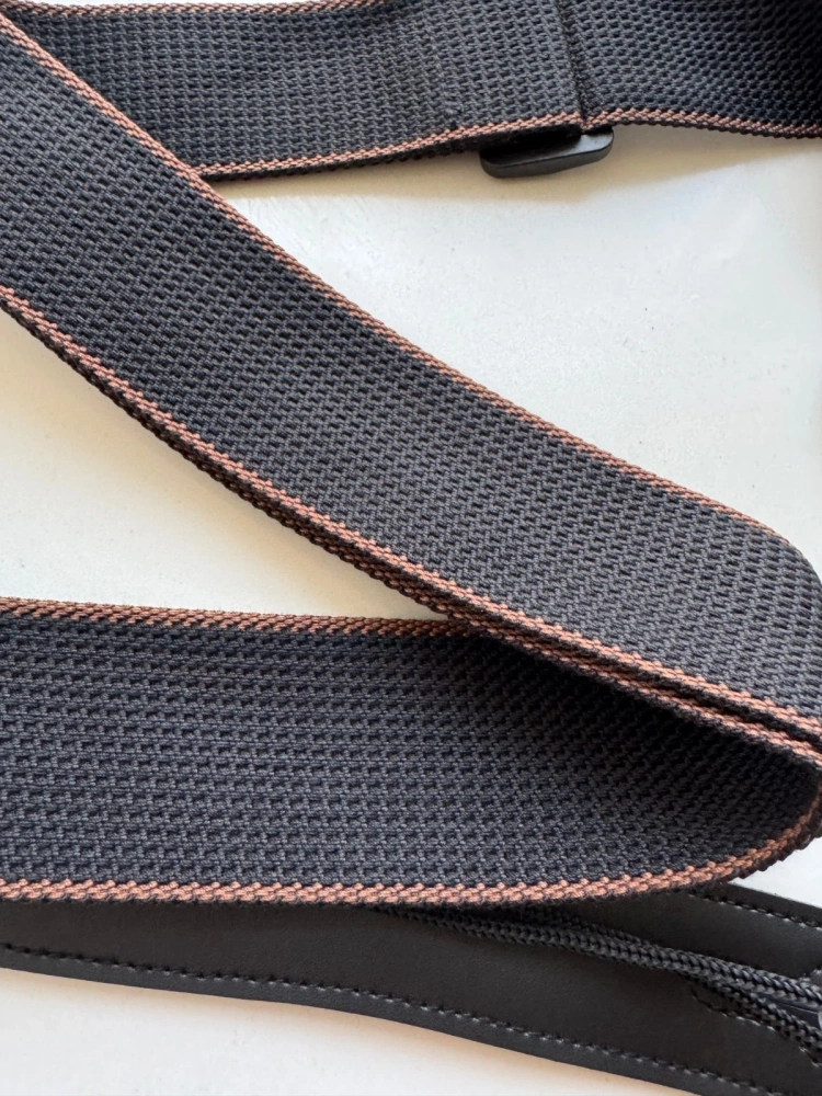 SHIP FROM CHINA !! 2.0" Wide Adjustable Cotton PU Leather Strap Fit For Gibson Electric Guitar Bass - Black
