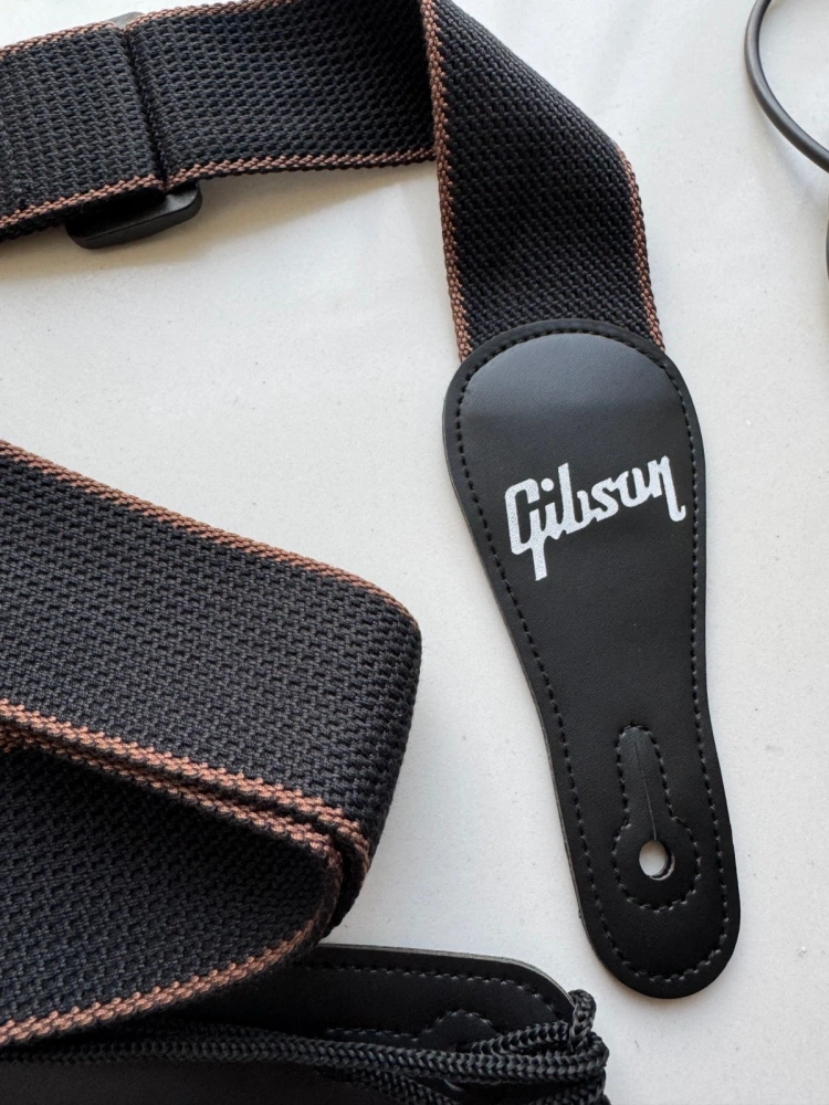 SHIP FROM CHINA !! 2.0" Wide Adjustable Cotton PU Leather Strap Fit For Gibson Electric Guitar Bass - Black