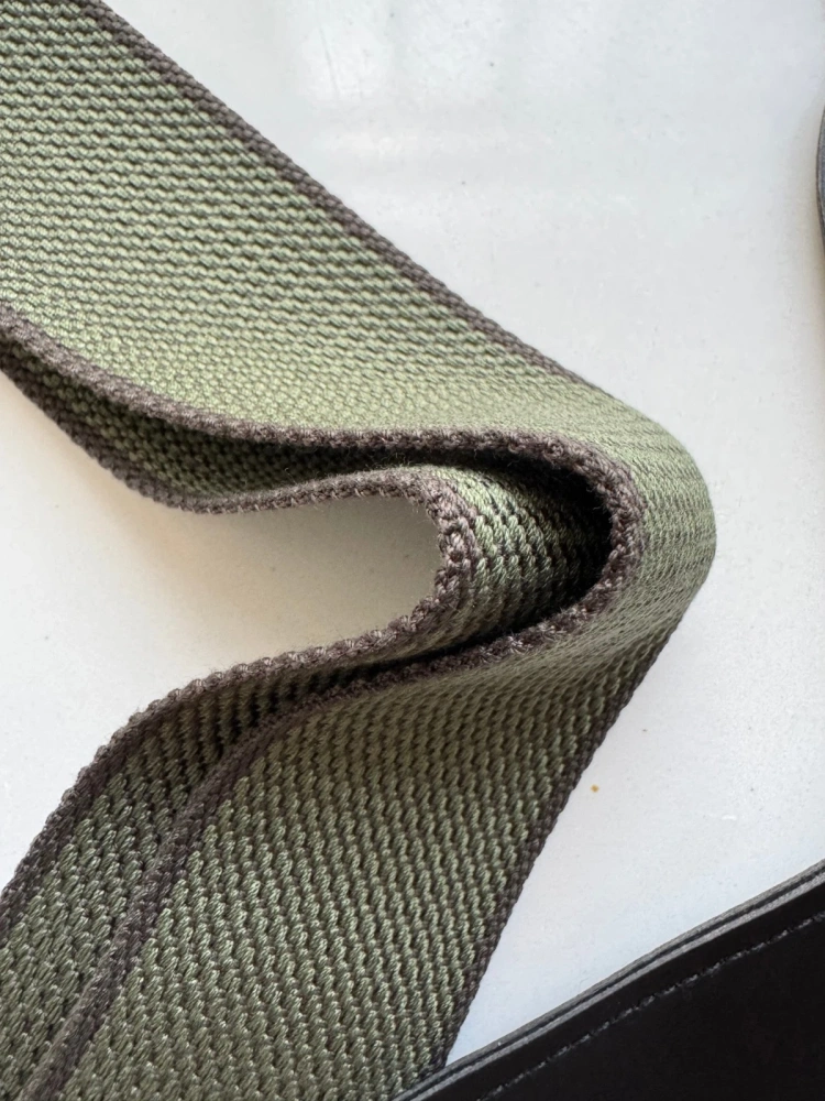 SHIP FROM CHINA !! 2.0" Wide Adjustable Cotton PU Leather Strap Fit For Gibson Electric Guitar Bass- Army Green