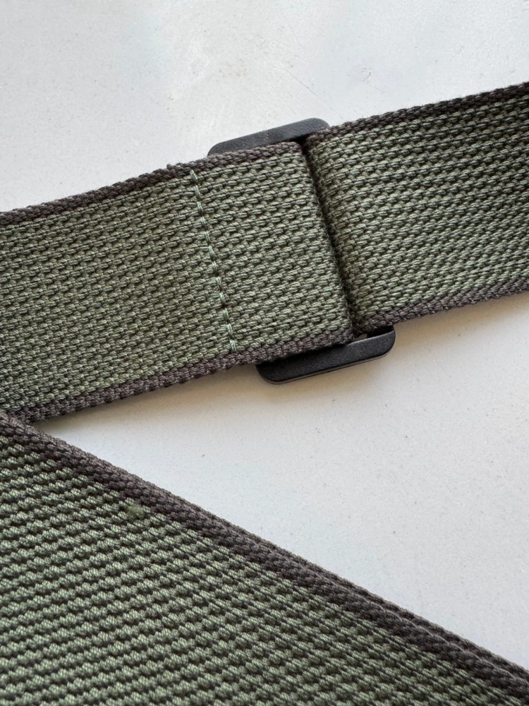 SHIP FROM CHINA !! 2.0" Wide Adjustable Cotton PU Leather Strap Fit For Gibson Electric Guitar Bass- Army Green