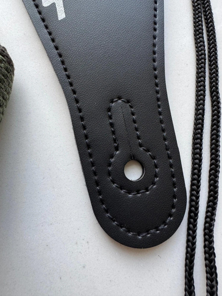 SHIP FROM CHINA !! 2.0" Wide Adjustable Cotton PU Leather Strap Fit For Gibson Electric Guitar Bass- Army Green