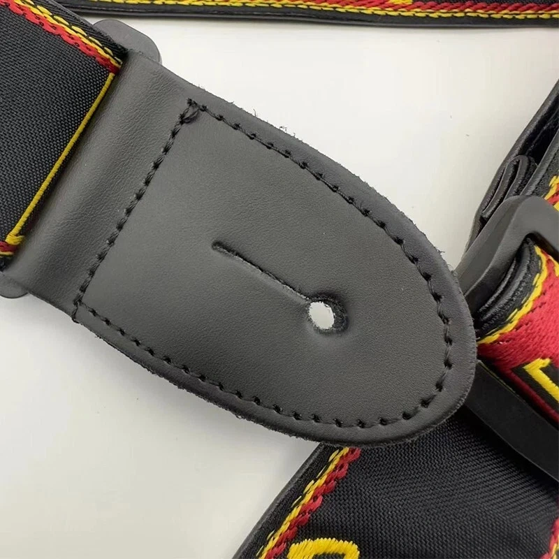 SHIP FROM CHINA !! Gibson Guitar Bass Adjustable Thickened Printed Fabric Embroidery Leather Strap