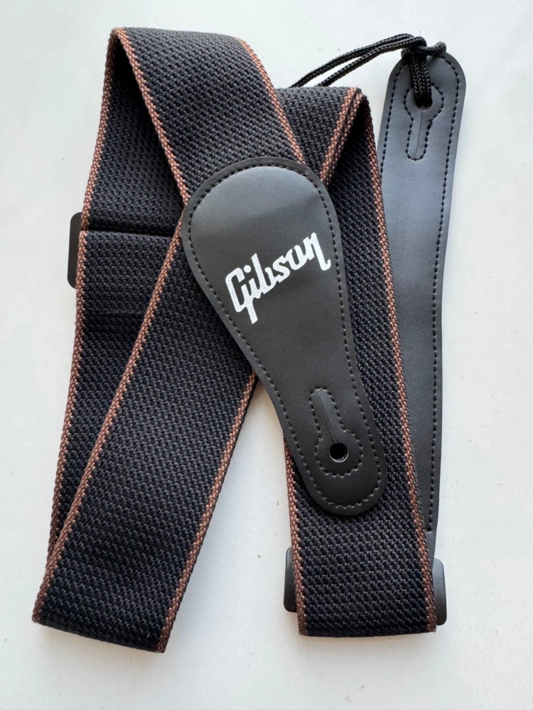 SHIP FROM CHINA !! 2.0" Wide Adjustable Cotton PU Leather Strap Fit For Gibson Electric Guitar Bass - Black