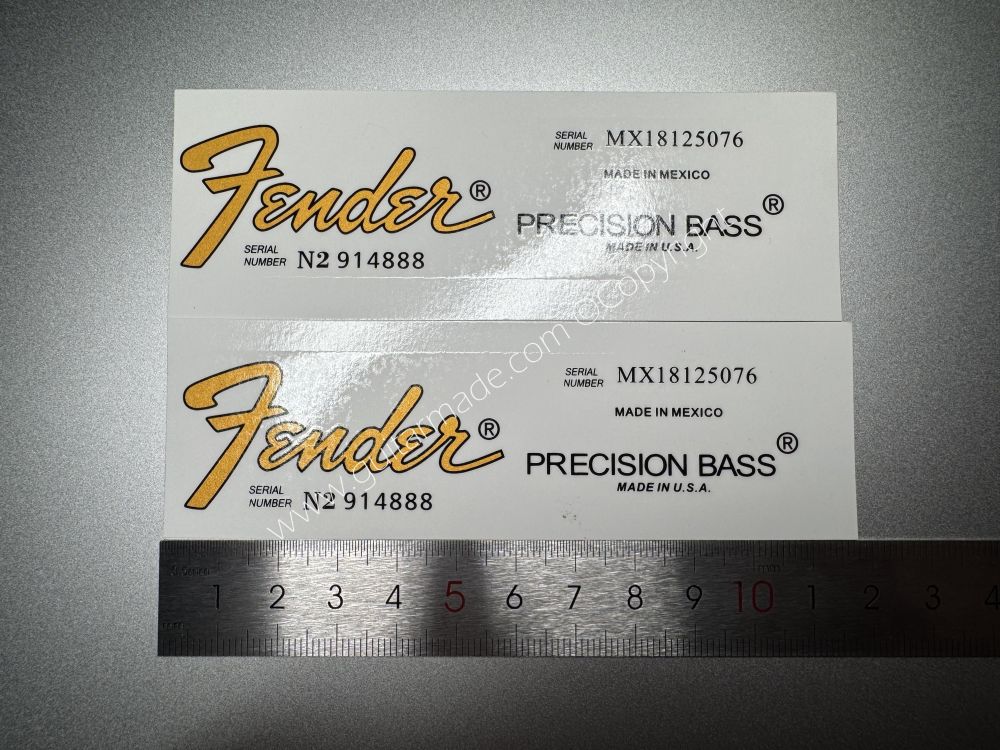 SHIP FROM CHINA !! FENDER PRECISON BASS Guitar Neck Headstock Decals Sticker