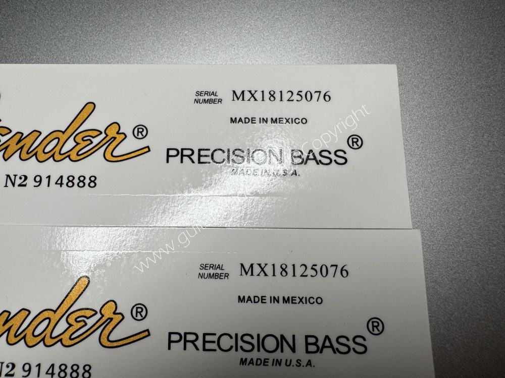 SHIP FROM CHINA !! FENDER PRECISON BASS Guitar Neck Headstock Decals Sticker