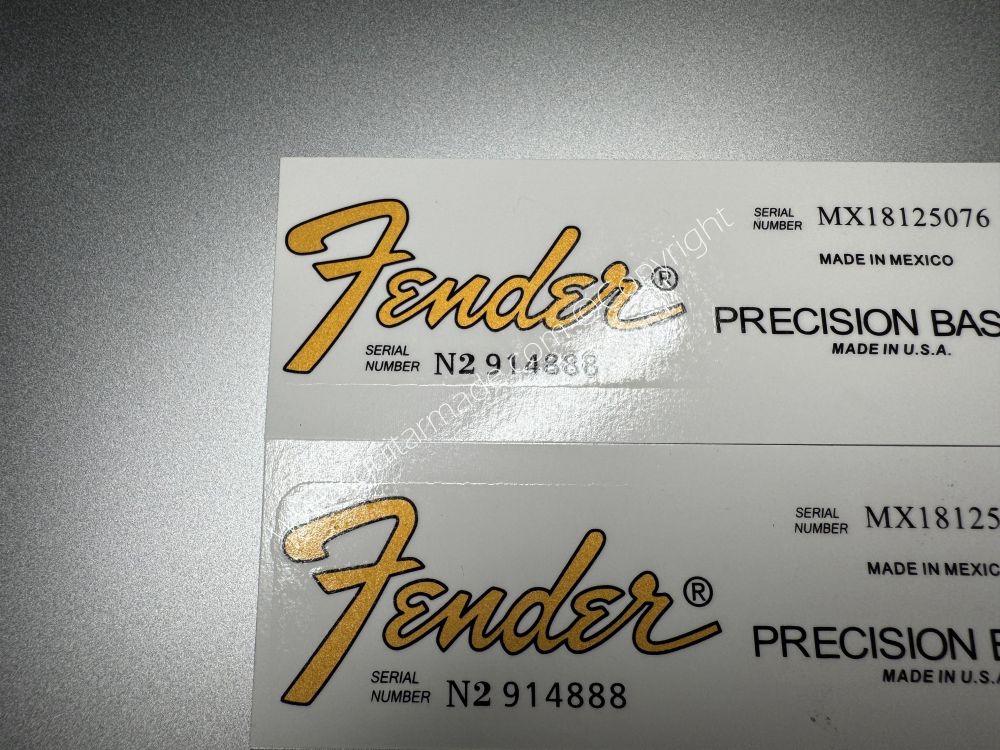 SHIP FROM CHINA !! FENDER PRECISON BASS Guitar Neck Headstock Decals Sticker