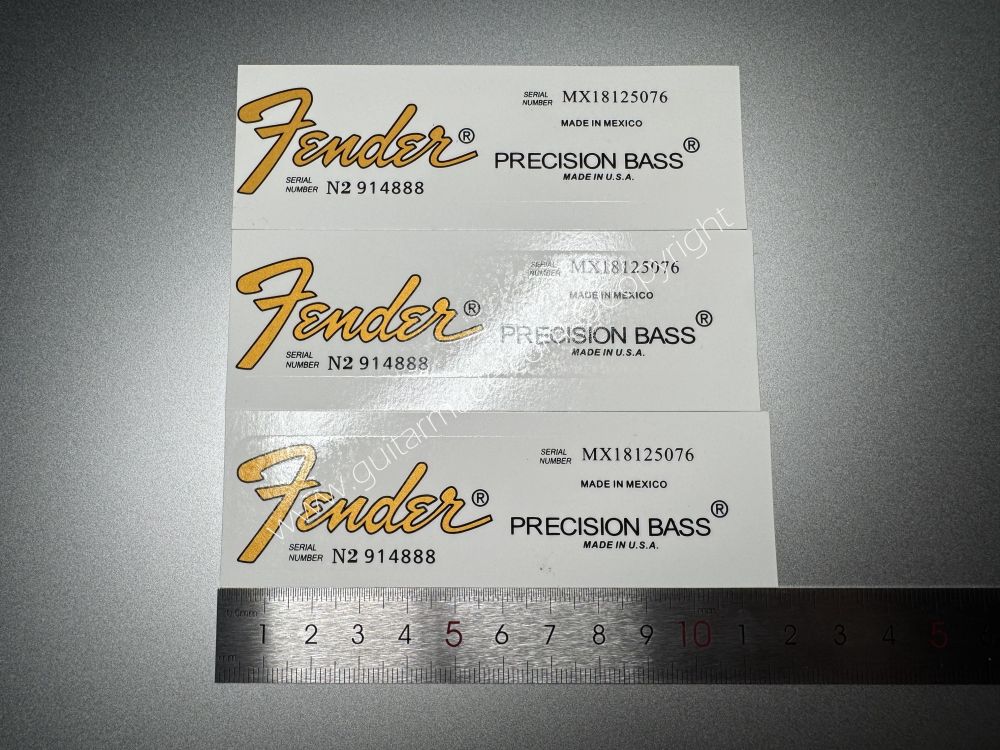 SHIP FROM CHINA !! FENDER PRECISON BASS Guitar Neck Headstock Decals Sticker