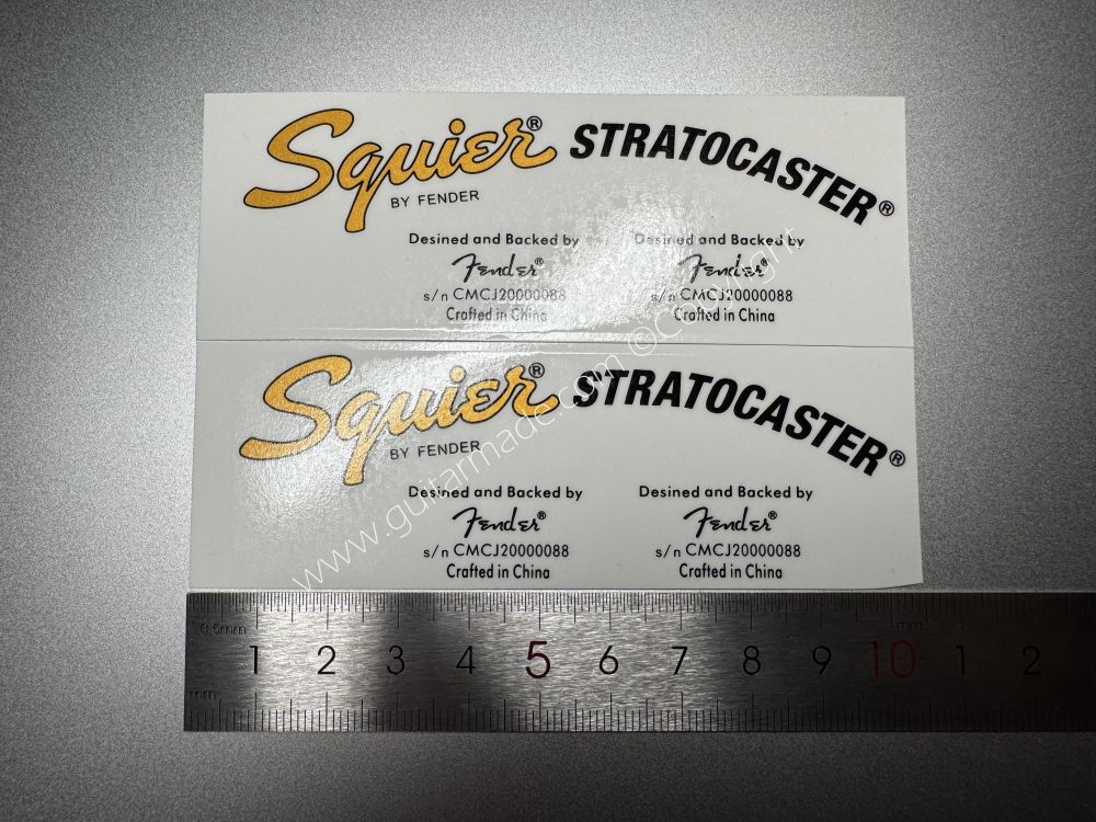 SHIP FROM CHINA !! FENDER SQUIER STRATOCASTER BASS Guitar Neck Headstock Decals Sticker