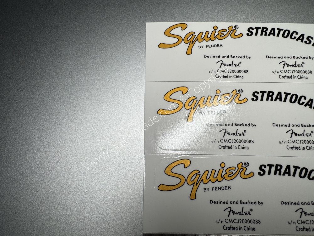 SHIP FROM CHINA !! FENDER SQUIER STRATOCASTER BASS Guitar Neck Headstock Decals Sticker