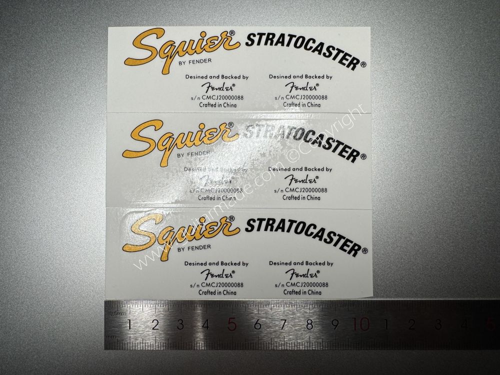 SHIP FROM CHINA !! FENDER SQUIER STRATOCASTER BASS Guitar Neck Headstock Decals Sticker