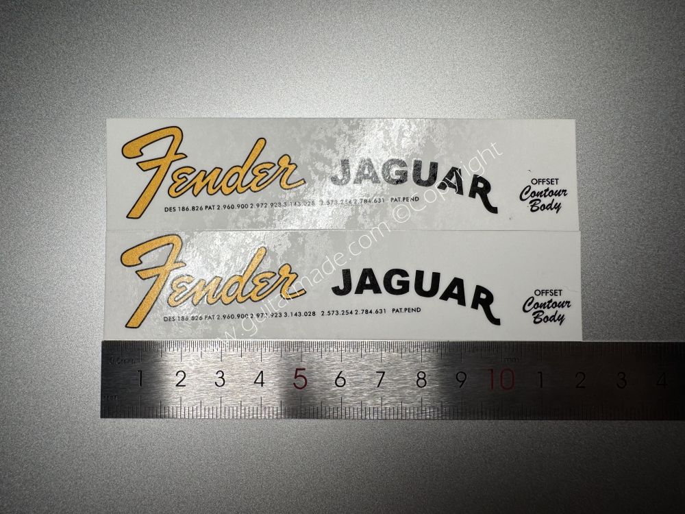 SHIP FROM CHINA !! FENDER JAGUAR BASS Guitar Metallic ink Neck Headstock Decals Sticker