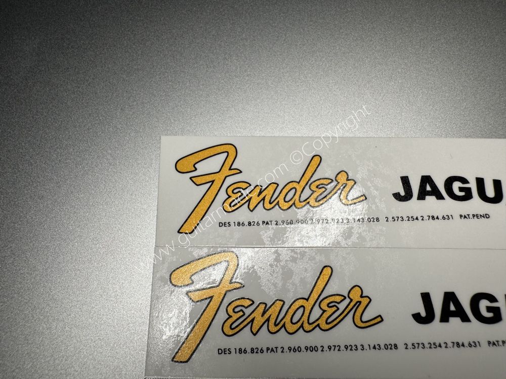 SHIP FROM CHINA !! FENDER JAGUAR BASS Guitar Metallic ink Neck Headstock Decals Sticker