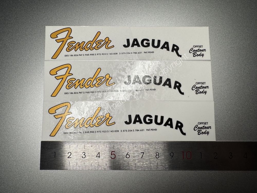 SHIP FROM CHINA !! FENDER JAGUAR BASS Guitar Metallic ink Neck Headstock Decals Sticker