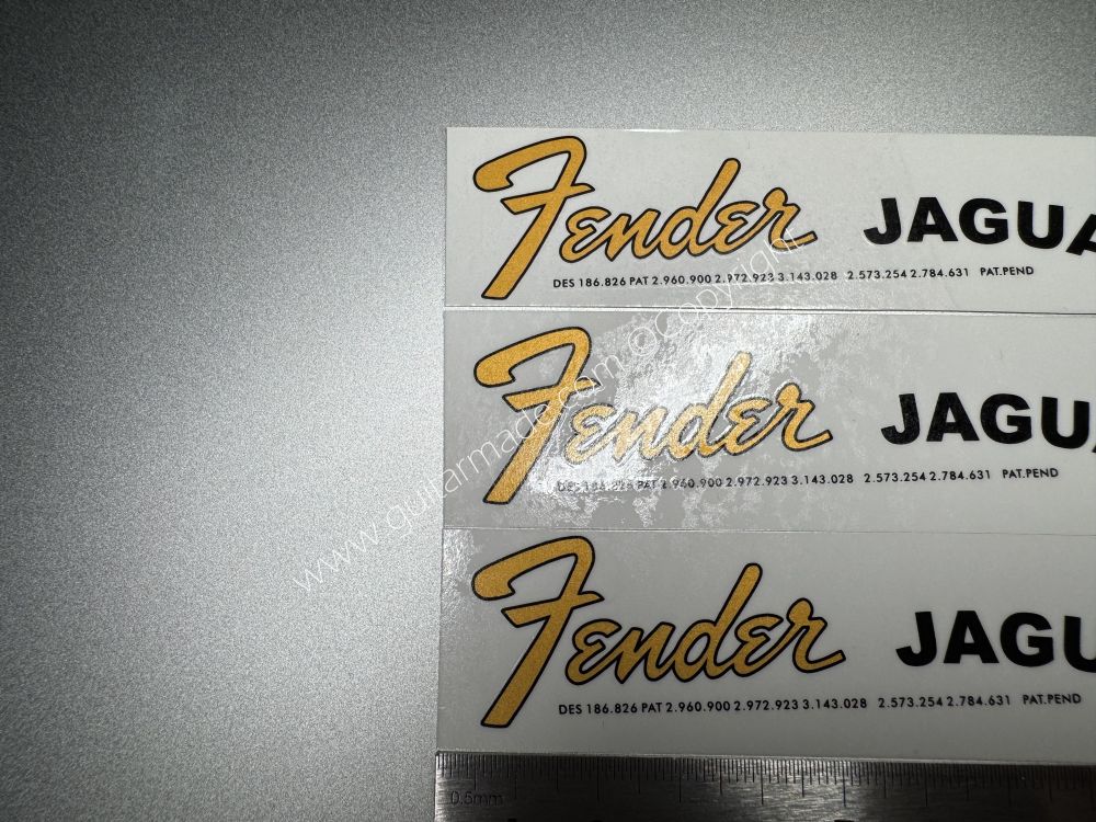 SHIP FROM CHINA !! FENDER JAGUAR BASS Guitar Metallic ink Neck Headstock Decals Sticker