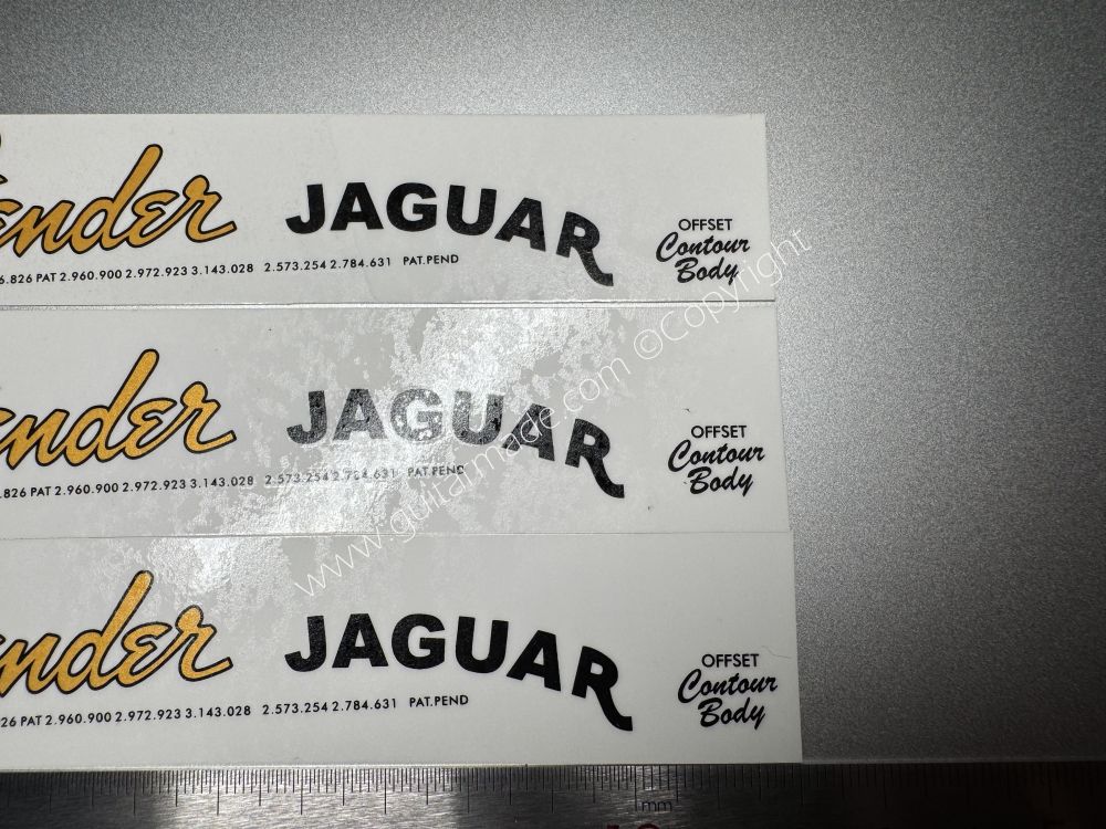 SHIP FROM CHINA !! FENDER JAGUAR BASS Guitar Metallic ink Neck Headstock Decals Sticker