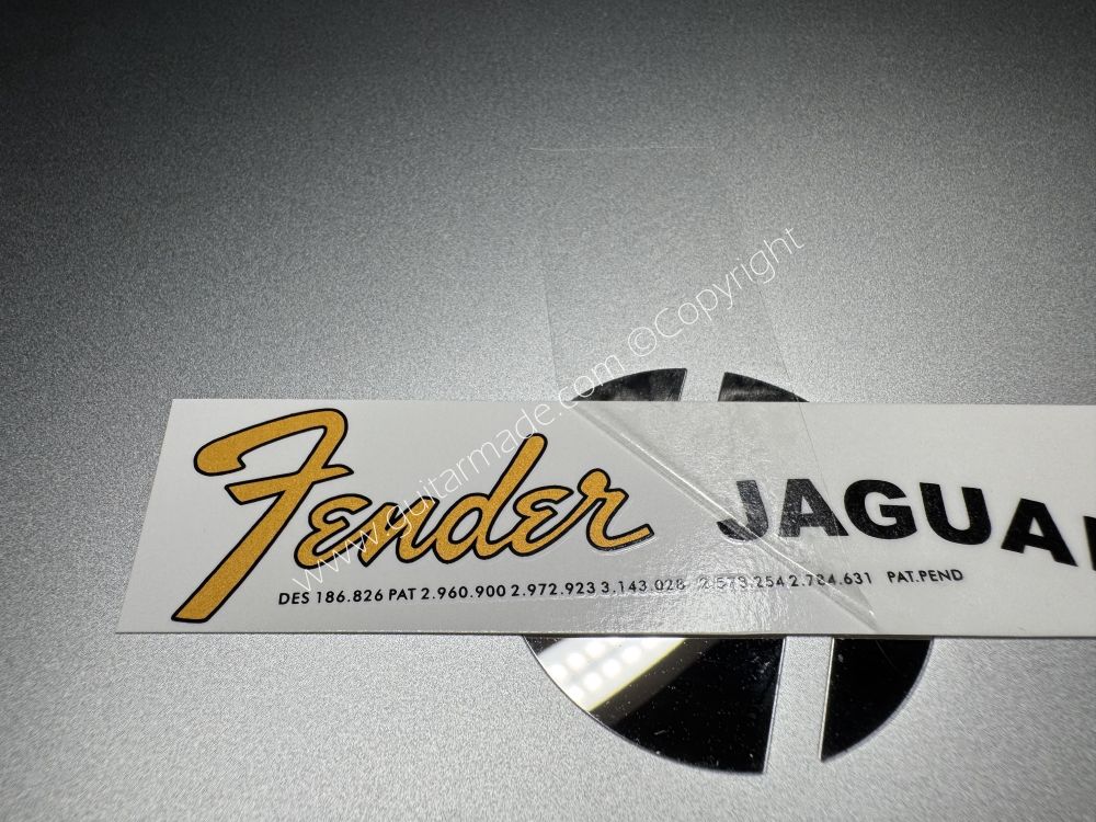 SHIP FROM CHINA !! FENDER JAGUAR BASS Guitar Metallic ink Neck Headstock Decals Sticker