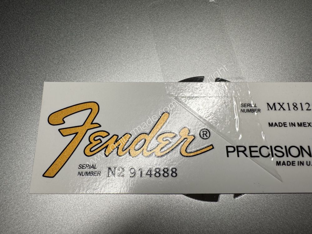 SHIP FROM CHINA !! FENDER PRECISON BASS Guitar Neck Headstock Decals Sticker