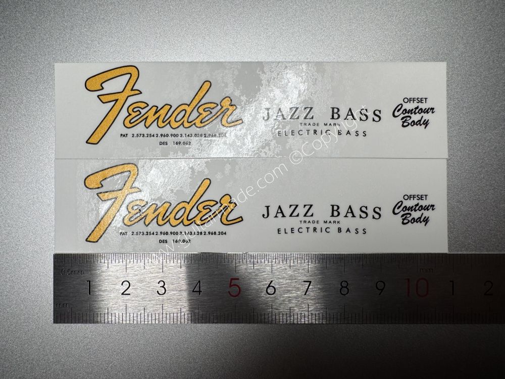 SHIP FROM CHINA !! FENDER JAZZ BASS Guitar Metallic ink Neck Headstock Decals Sticker