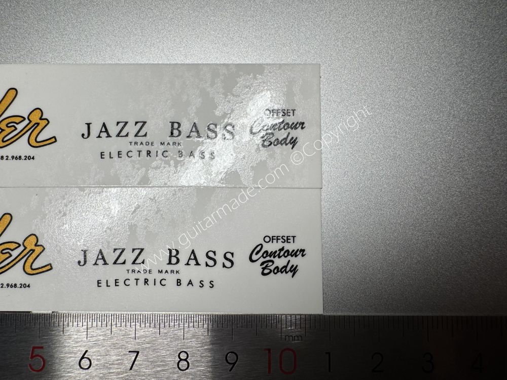 SHIP FROM CHINA !! FENDER JAZZ BASS Guitar Metallic ink Neck Headstock Decals Sticker