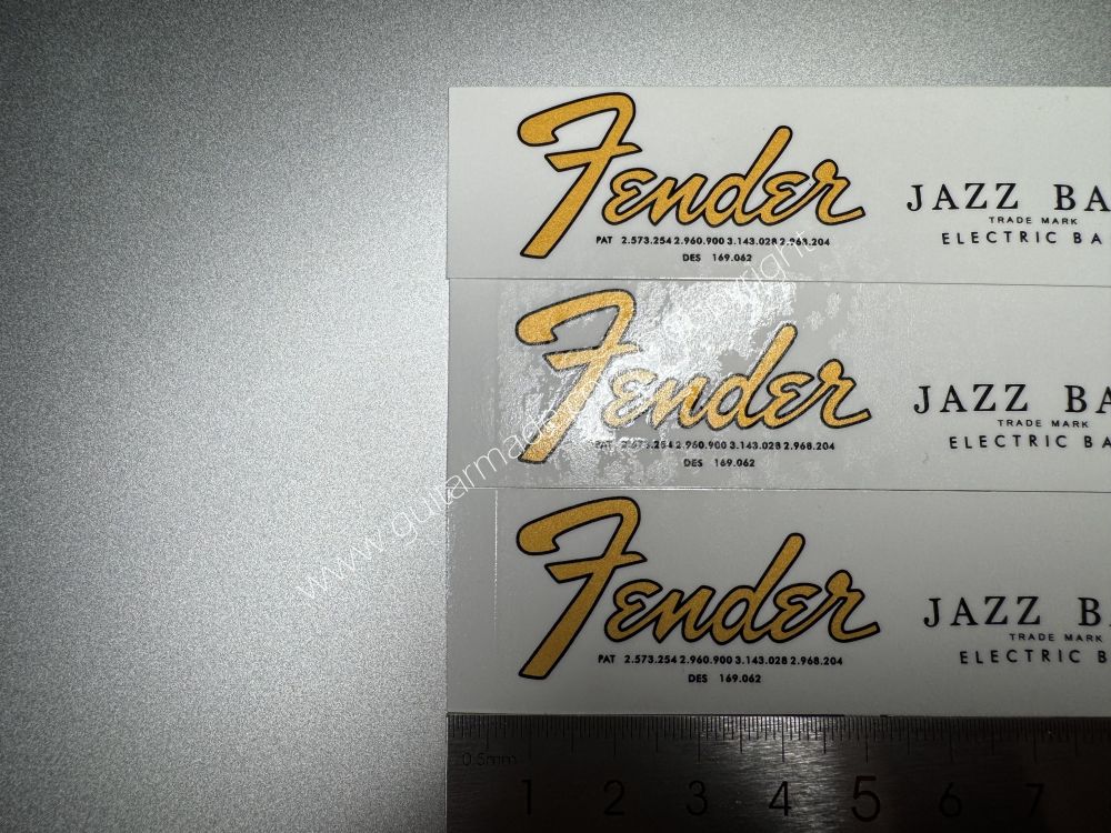 SHIP FROM CHINA !! FENDER JAZZ BASS Guitar Metallic ink Neck Headstock Decals Sticker
