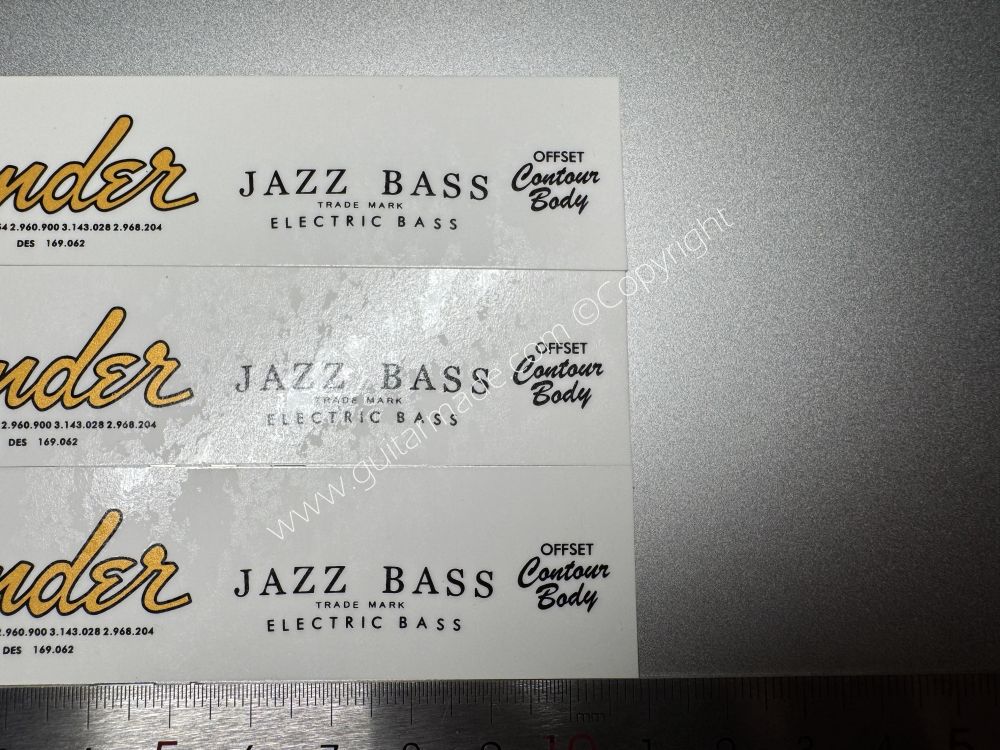 SHIP FROM CHINA !! FENDER JAZZ BASS Guitar Metallic ink Neck Headstock Decals Sticker