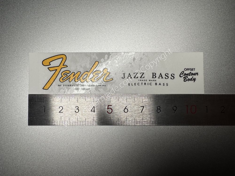 SHIP FROM CHINA !! FENDER JAZZ BASS Guitar Metallic ink Neck Headstock Decals Sticker