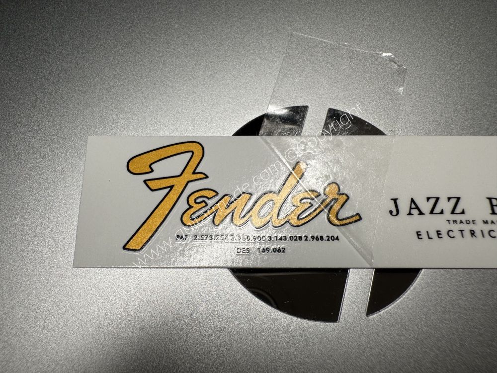 SHIP FROM CHINA !! FENDER JAZZ BASS Guitar Metallic ink Neck Headstock Decals Sticker