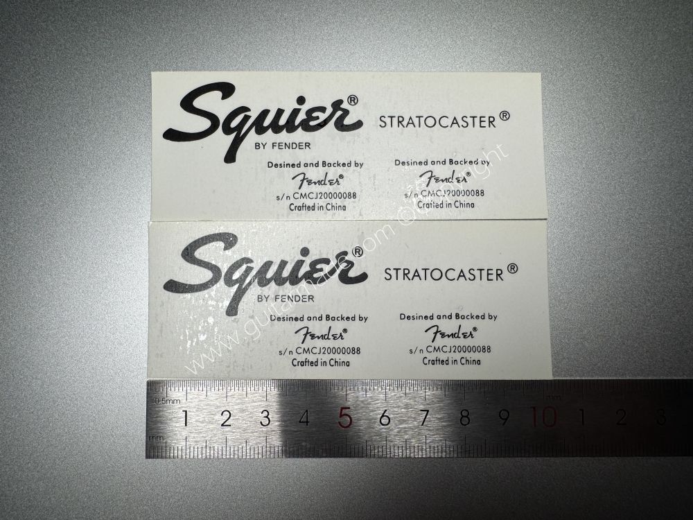 SHIP FROM CHINA !! BLACK FENDER SQUIER STRATOCASTER BASS Guitar Metallic ink Neck Headstock Decals Sticker