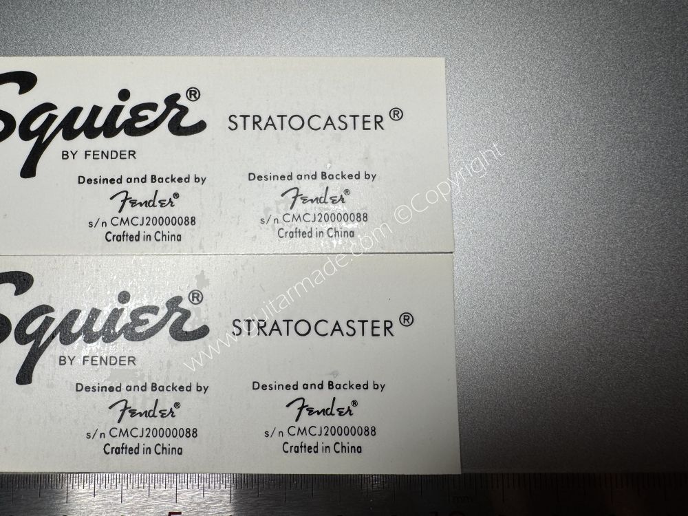 SHIP FROM CHINA !! BLACK FENDER SQUIER STRATOCASTER BASS Guitar Metallic ink Neck Headstock Decals Sticker