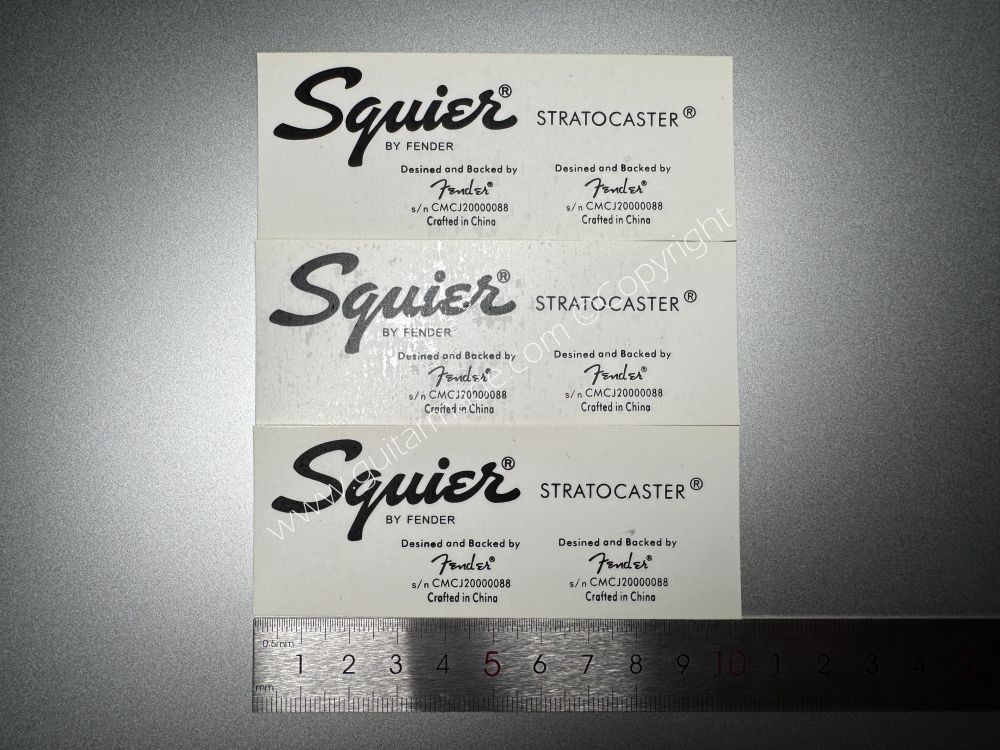 SHIP FROM CHINA !! BLACK FENDER SQUIER STRATOCASTER BASS Guitar Metallic ink Neck Headstock Decals Sticker