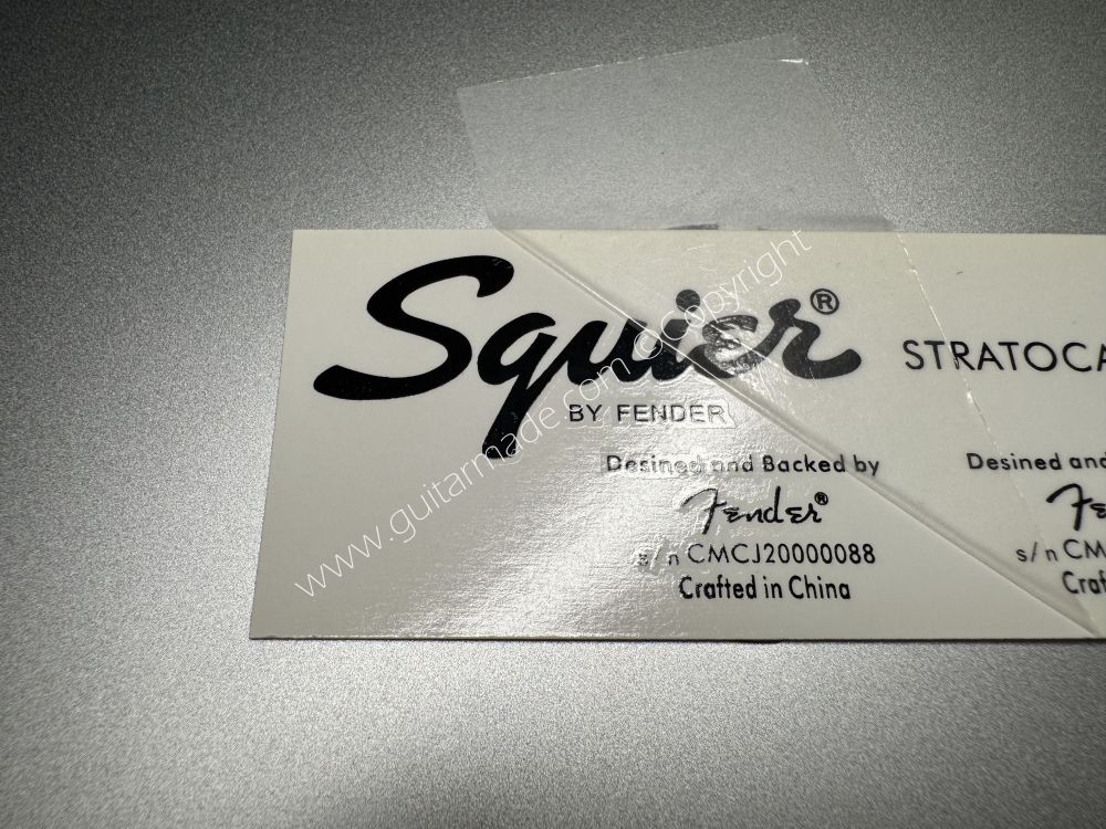 SHIP FROM CHINA !! BLACK FENDER SQUIER STRATOCASTER BASS Guitar Metallic ink Neck Headstock Decals Sticker