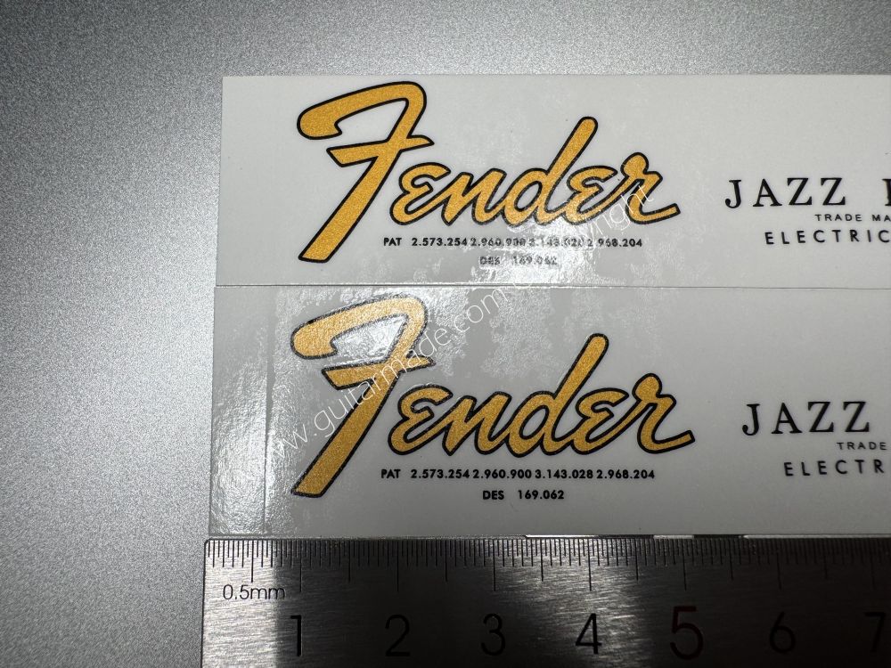 SHIP FROM CHINA !! FENDER JAZZ BASS Guitar Metallic ink Neck Headstock Decals Sticker