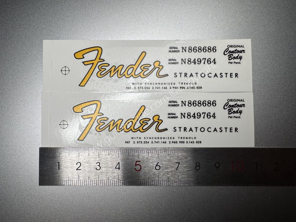 SHIP FROM CHINA !! FENDER STROCASTER BASS Guitar Metallic ink Neck Headstock Decals Sticker