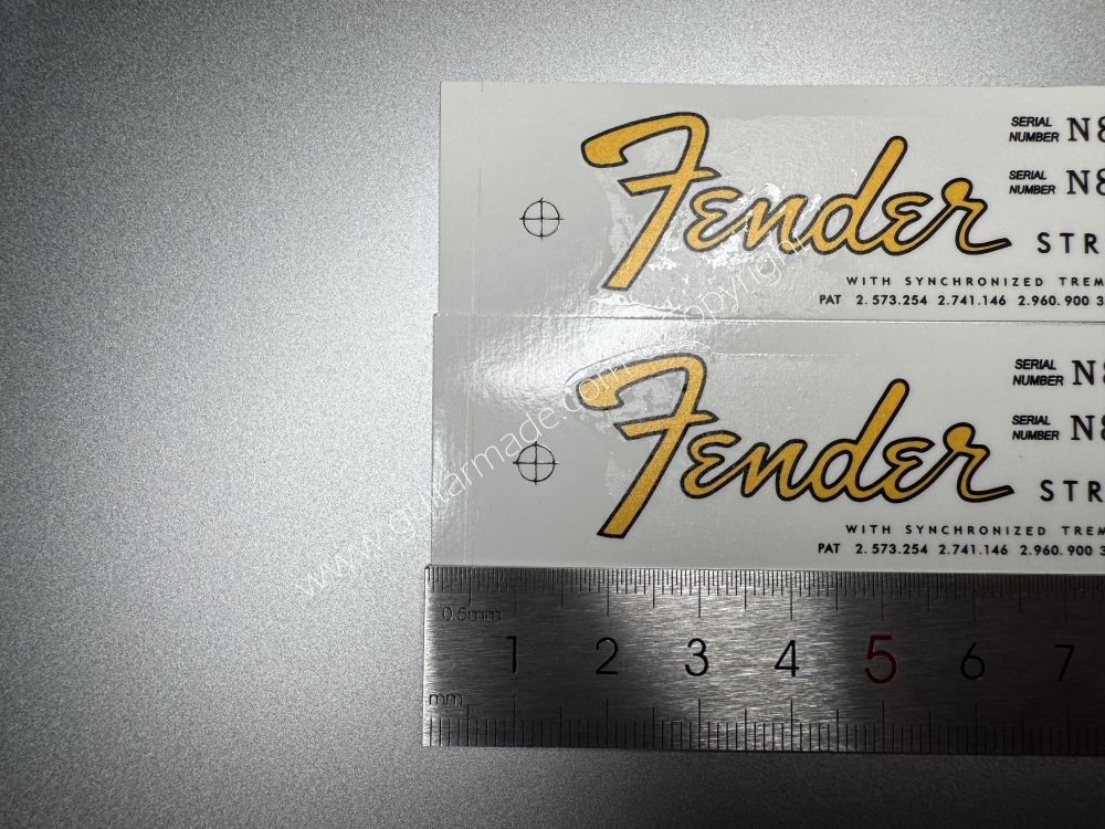 SHIP FROM CHINA !! FENDER STROCASTER BASS Guitar Metallic ink Neck Headstock Decals Sticker