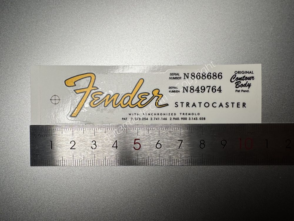 SHIP FROM CHINA !! FENDER STROCASTER BASS Guitar Metallic ink Neck Headstock Decals Sticker