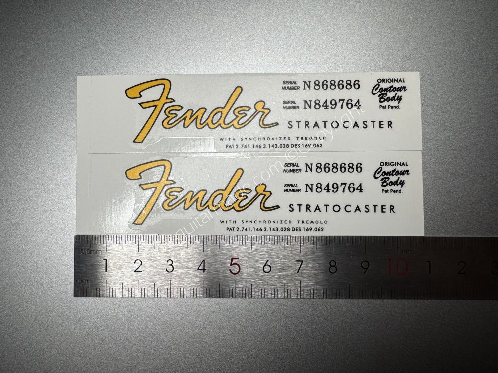 SHIP FROM CHINA !! FENDER STRATOCASTER BASS Guitar Metallic ink Neck Headstock Decals Sticker 062