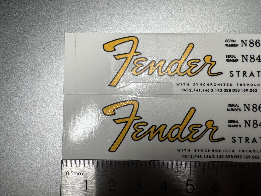 SHIP FROM CHINA !! FENDER STRATOCASTER BASS Guitar Metallic ink Neck Headstock Decals Sticker 062