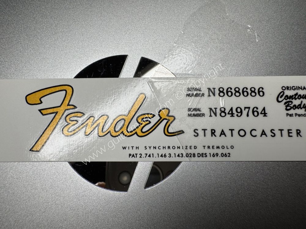 SHIP FROM CHINA !! FENDER STRATOCASTER BASS Guitar Metallic ink Neck Headstock Decals Sticker 062