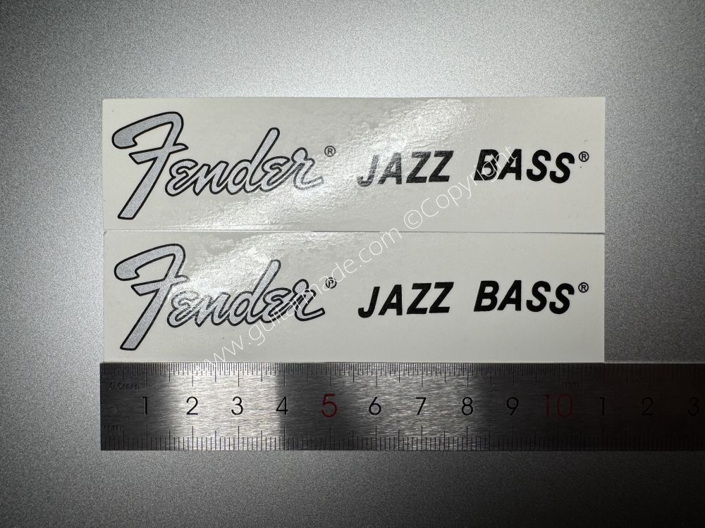 SHIP FROM CHINA !! SILVER FENDER JAZZ BASS Guitar Metallic ink Neck Headstock Decals Sticker 062