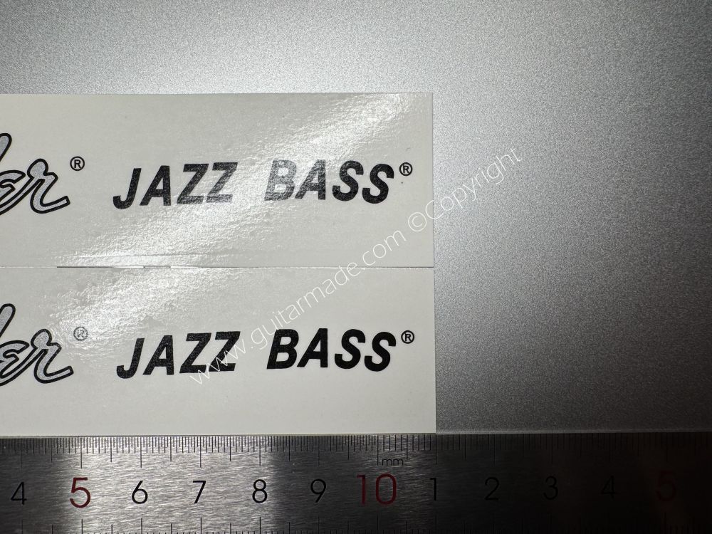 SHIP FROM CHINA !! SILVER FENDER JAZZ BASS Guitar Metallic ink Neck Headstock Decals Sticker 062
