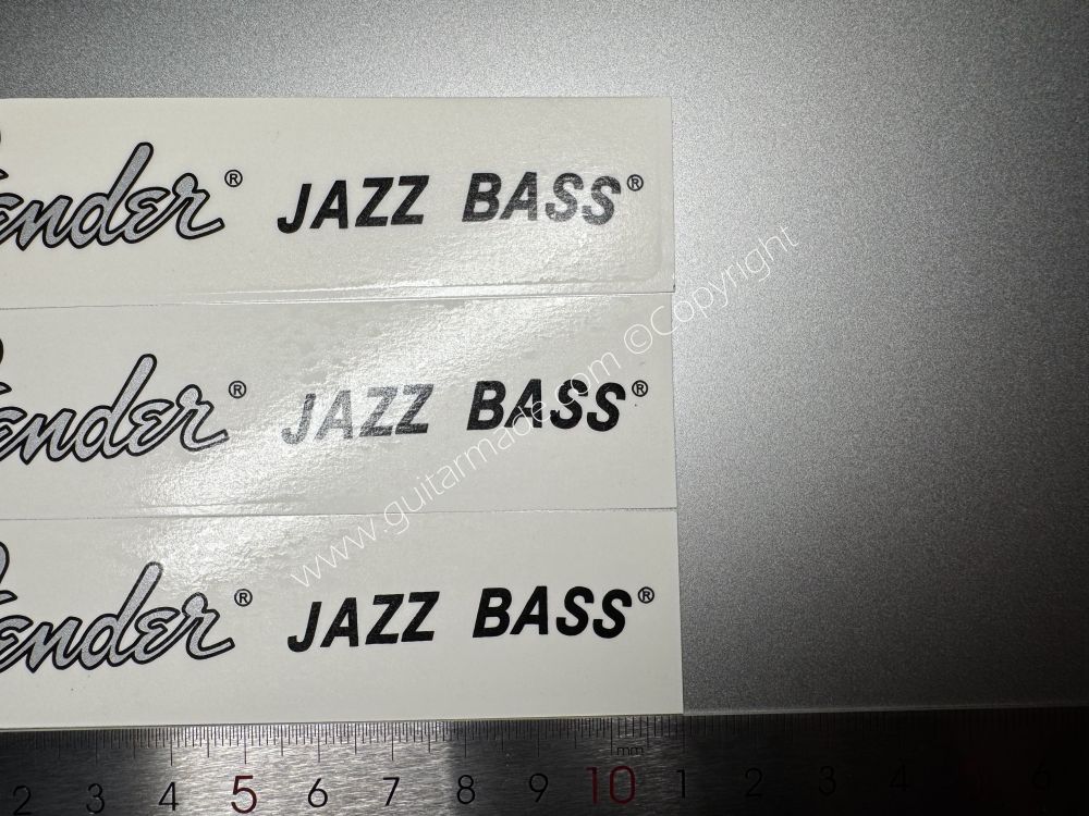 SHIP FROM CHINA !! SILVER FENDER JAZZ BASS Guitar Metallic ink Neck Headstock Decals Sticker 062