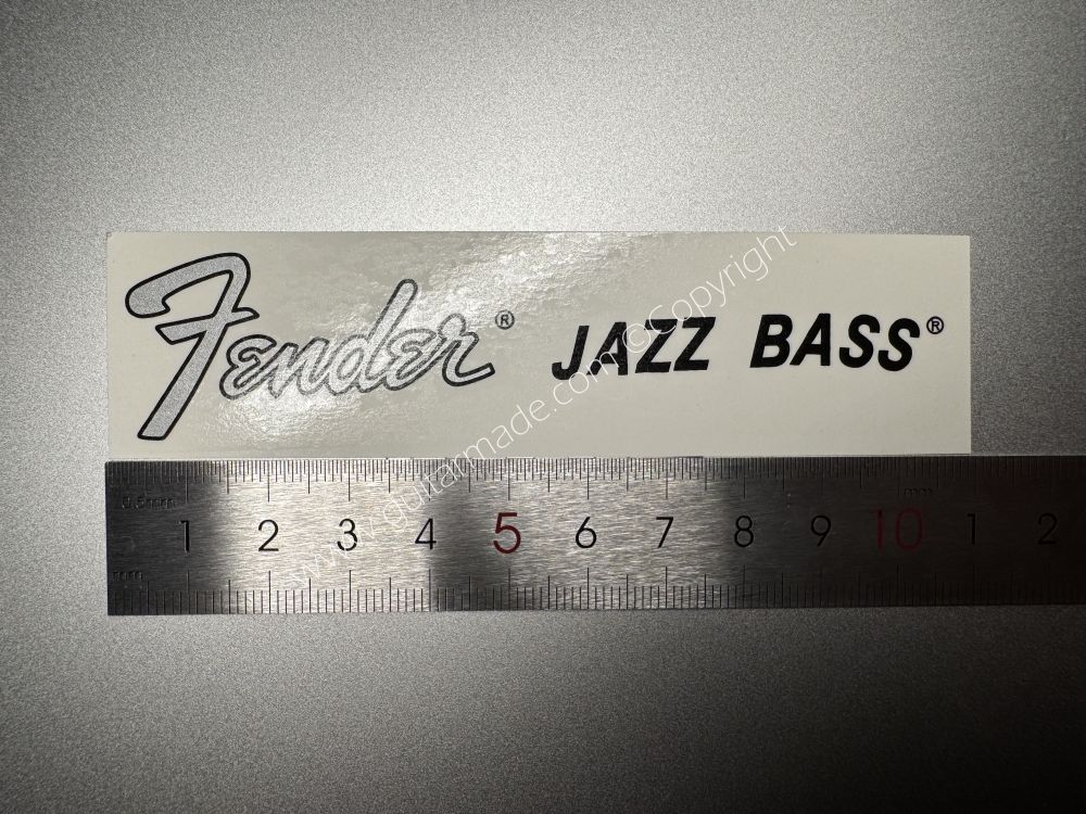 SHIP FROM CHINA !! SILVER FENDER JAZZ BASS Guitar Metallic ink Neck Headstock Decals Sticker 062