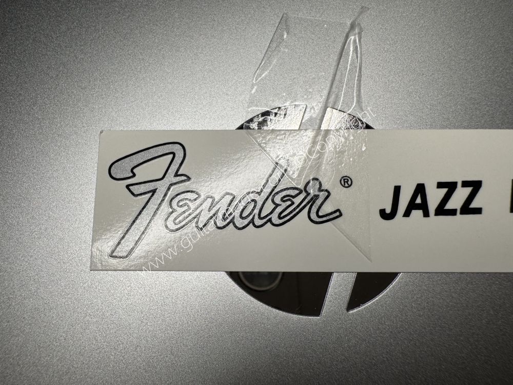 SHIP FROM CHINA !! SILVER FENDER JAZZ BASS Guitar Metallic ink Neck Headstock Decals Sticker 062